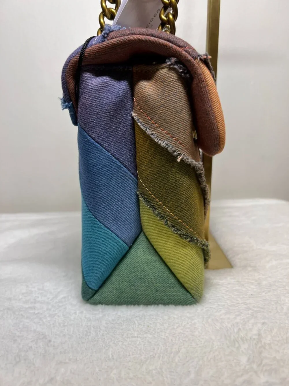 KURT GEIGER Large Kensington Multicolor Denim Crossbody Bag NWT - Picture 9 of 16